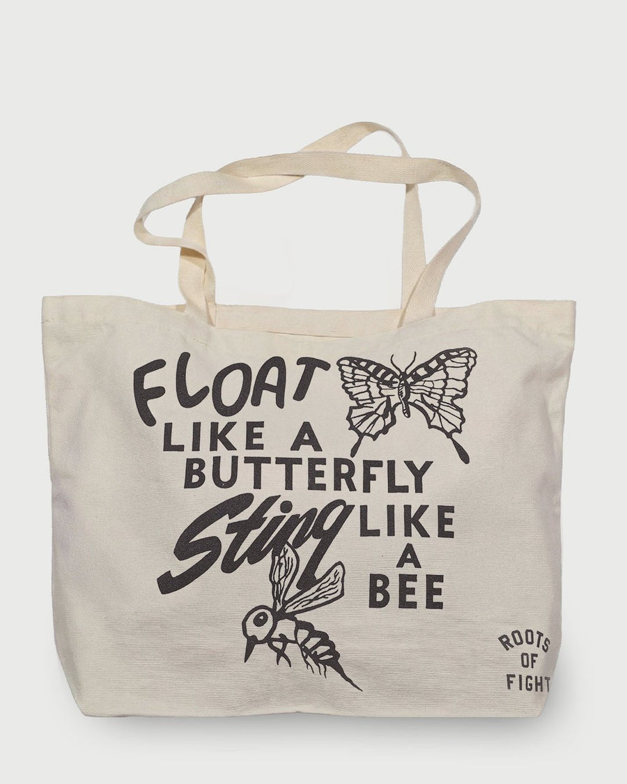 Ali Float Like A Butterfly Ivory Tote Bag
