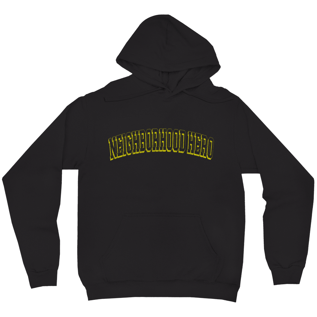 Neighborhood Hero Yellow Print Hooded Sweatshirt