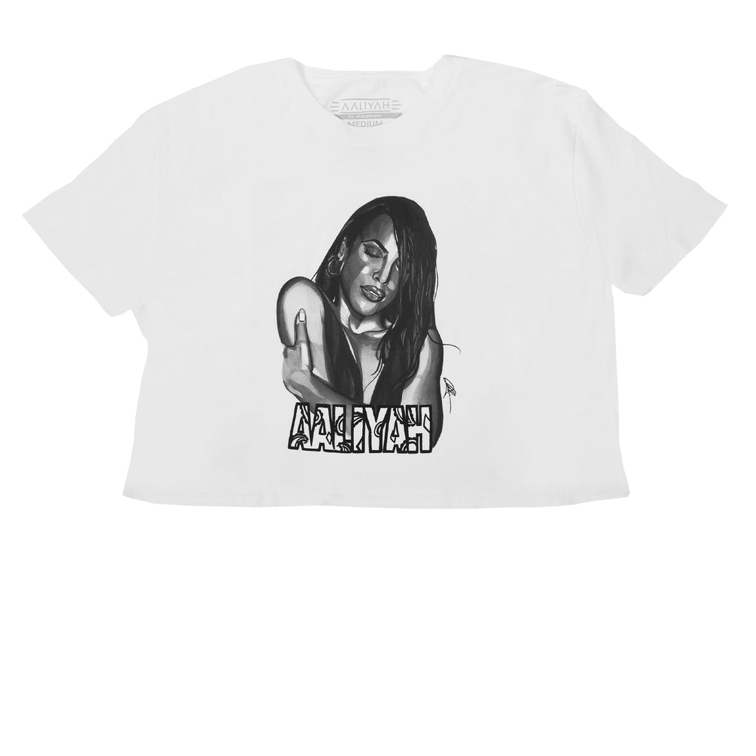 Aaliyah Sketch Crop Tee