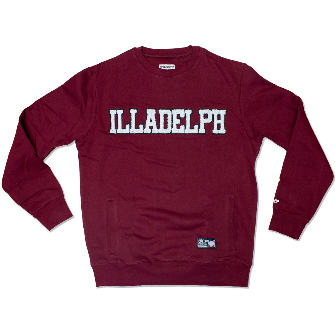 Illadelph Collegiate Chenille Crewneck Maroon Sweatshirt