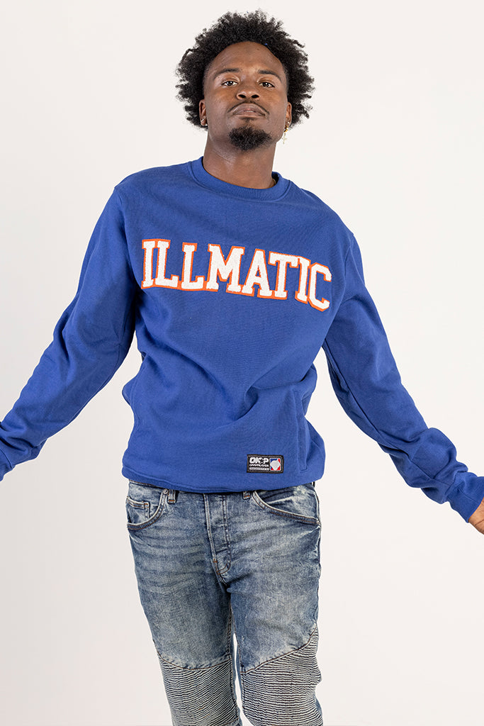 Illmatic Collegiate Chenille Blue Crewneck Sweatshirt