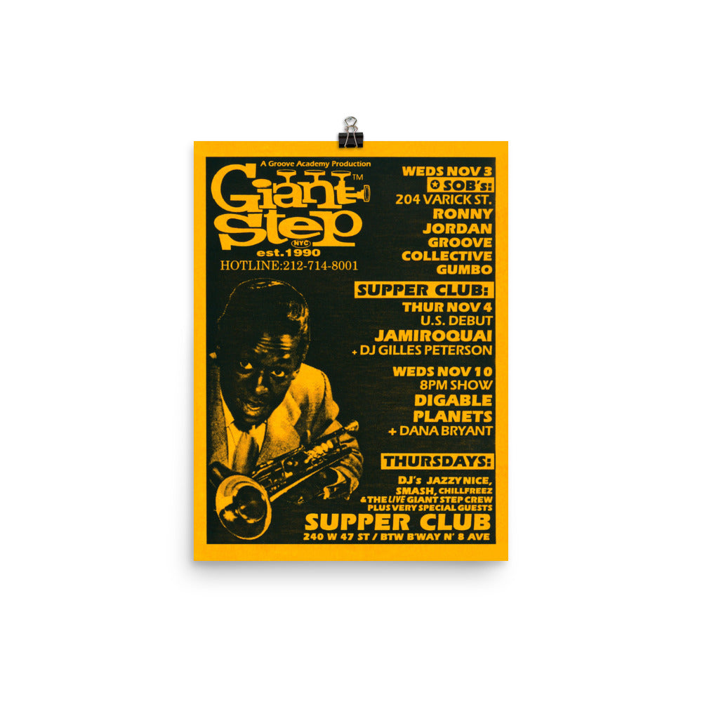 Jamiroquai (US Debut) & Digable Planets at Supper Club Concert Poster (1993)