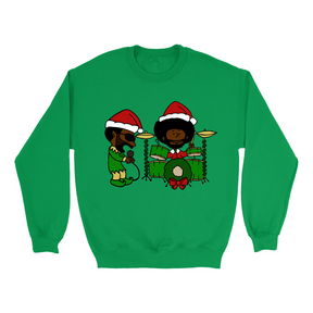 Black Thought and Questlove as Elf and Santa Christmas Crewneck Sweatshirt
