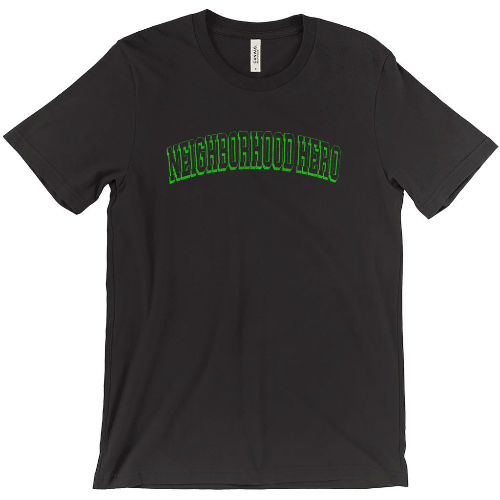 Neighborhood Hero Neon Green Print T-Shirt