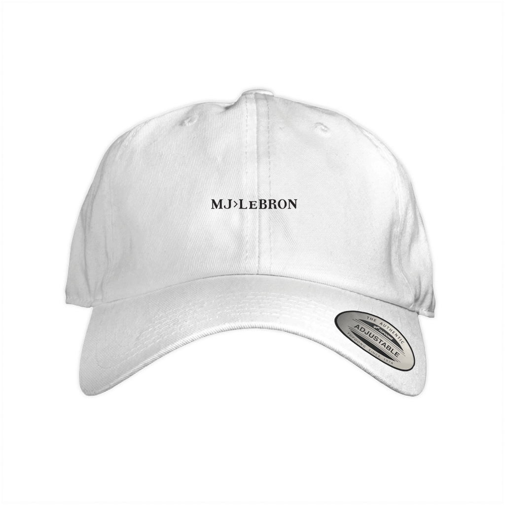 MJ>LeBron White Dad Hat