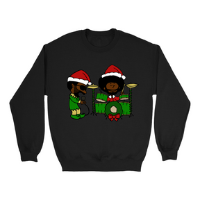 Black Thought and Questlove as Elf and Santa Christmas Crewneck Sweatshirt
