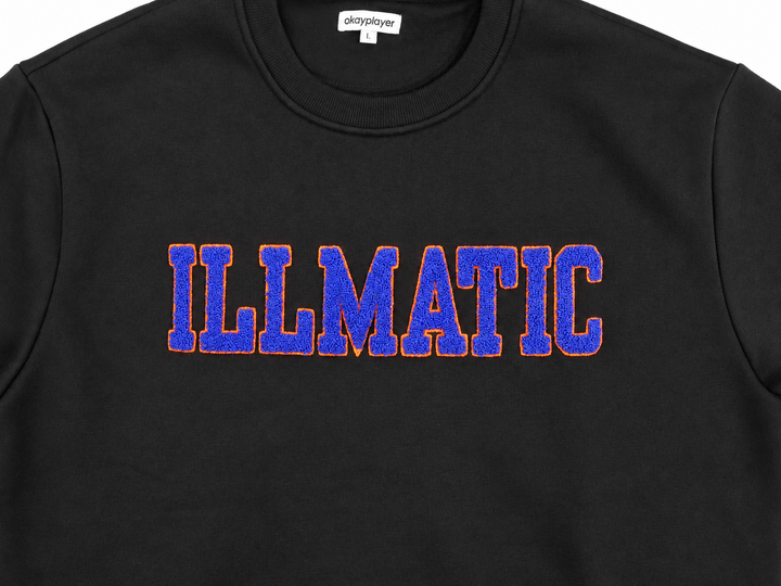 Illmatic Collegiate Chenille Crewneck Black Sweatshirt