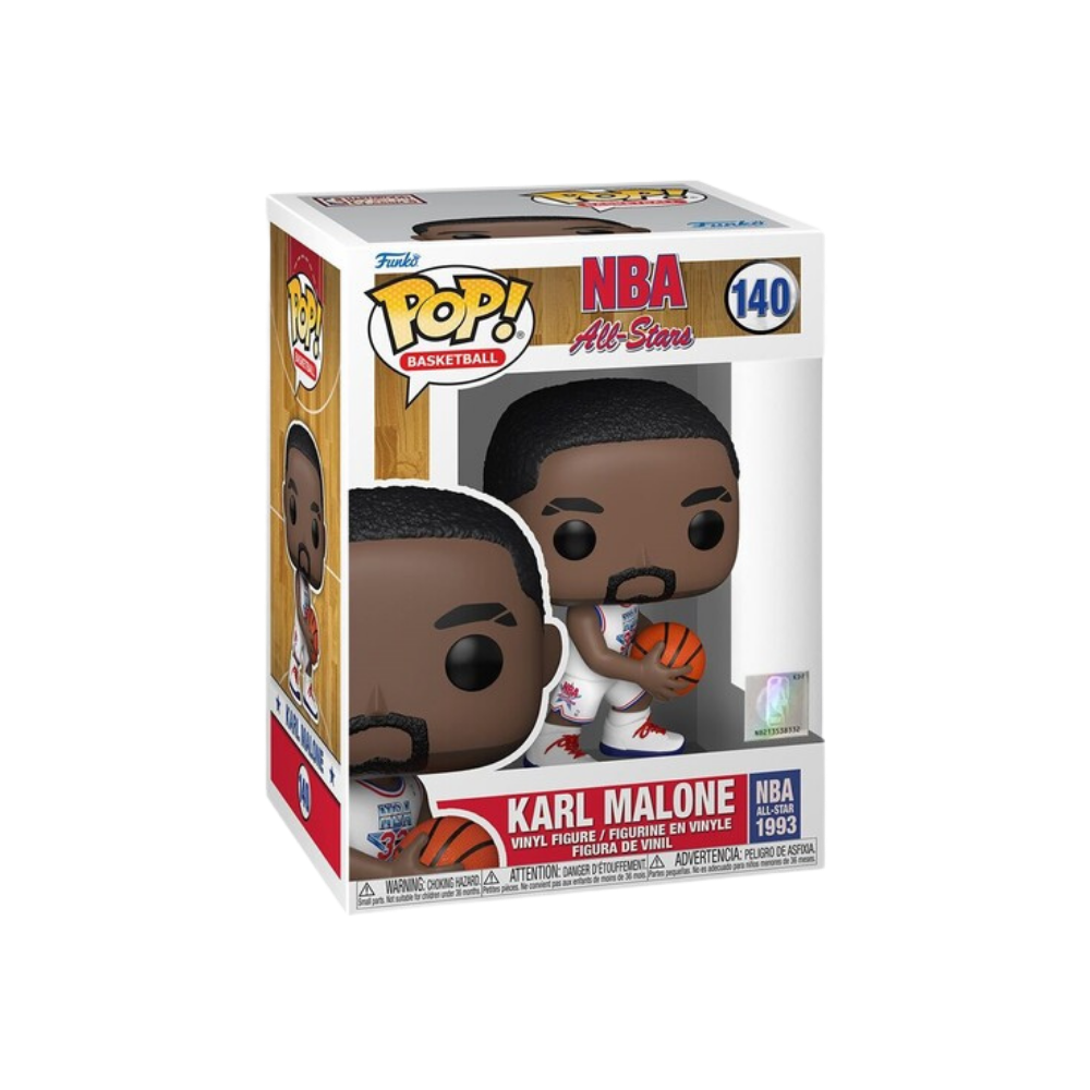 FUNKO POP! NBA: Legends - Karl Malone (White All-Star Uni 1993) Packaging