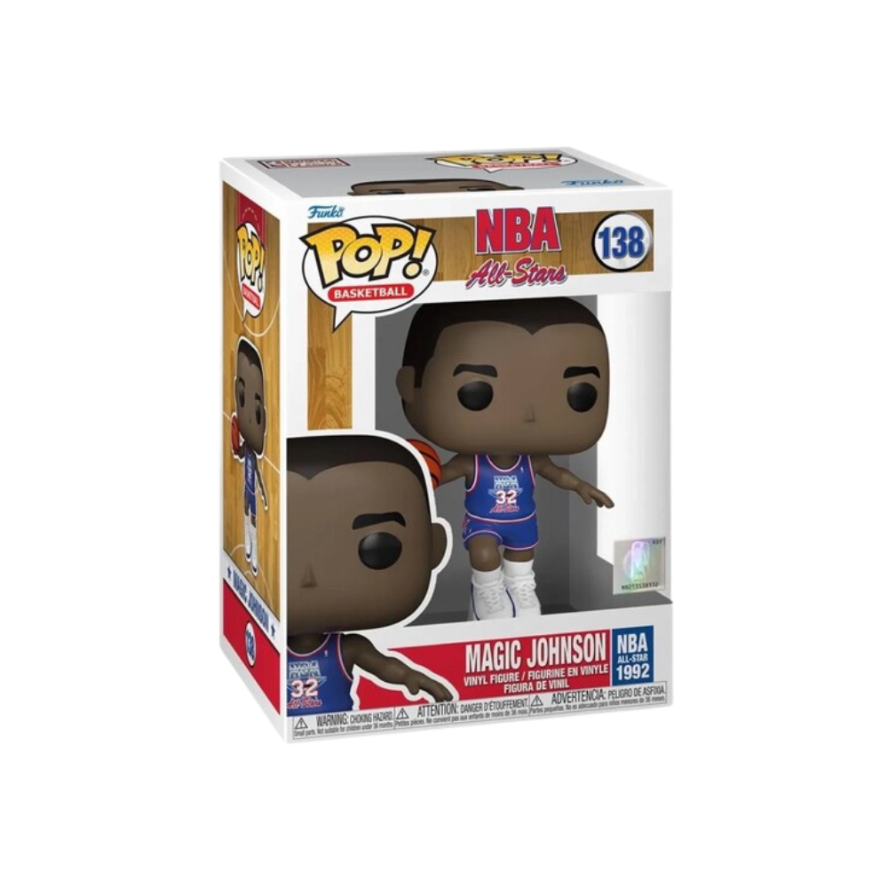 FUNKO POP! NBA: Legends - Magic Johnson (Blue All-Star Uni 1991) Packaging