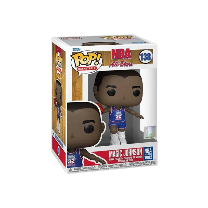 FUNKO POP! NBA: Legends - Magic Johnson (Blue All-Star Uni 1991) Packaging