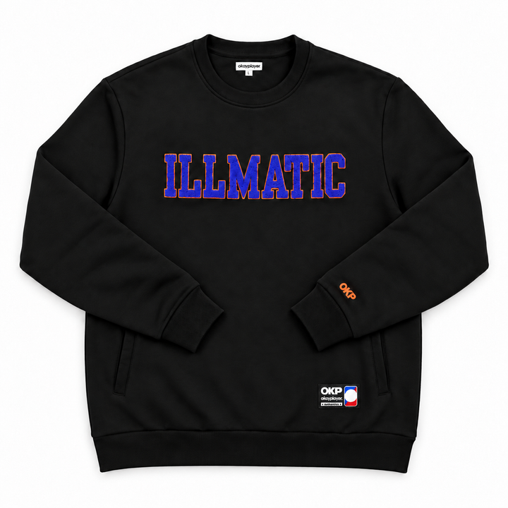 Illmatic Collegiate Chenille Crewneck Black Sweatshirt