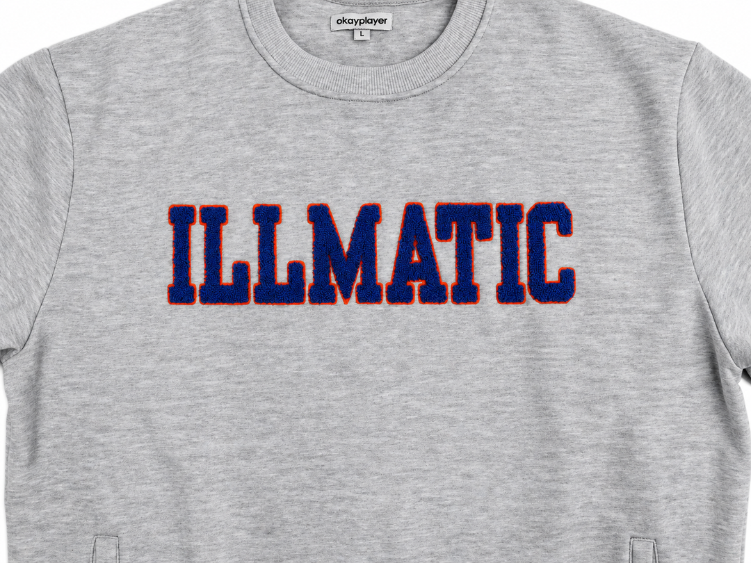 Illmatic Collegiate Chenille Crewneck Grey Sweatshirt