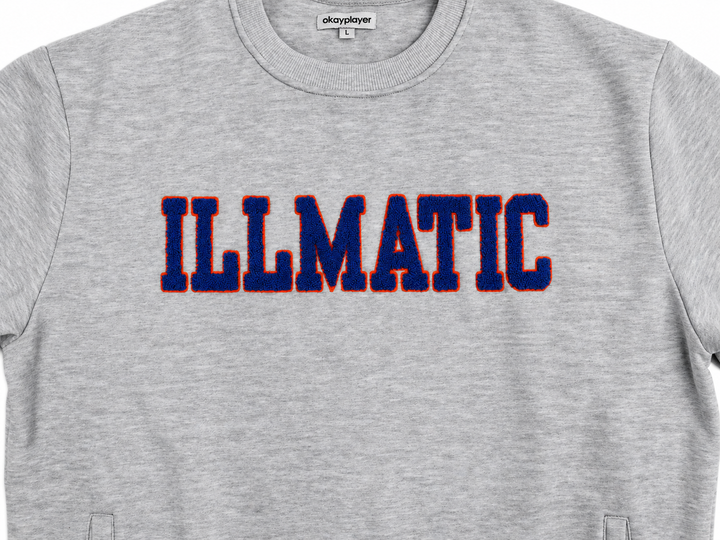Illmatic Collegiate Chenille Crewneck Grey Sweatshirt