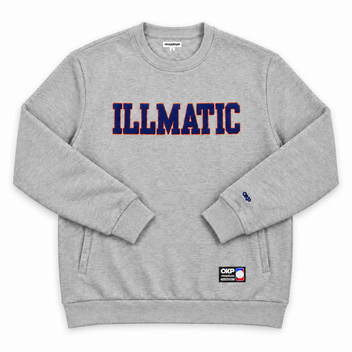Illmatic Collegiate Chenille Crewneck Grey Sweatshirt