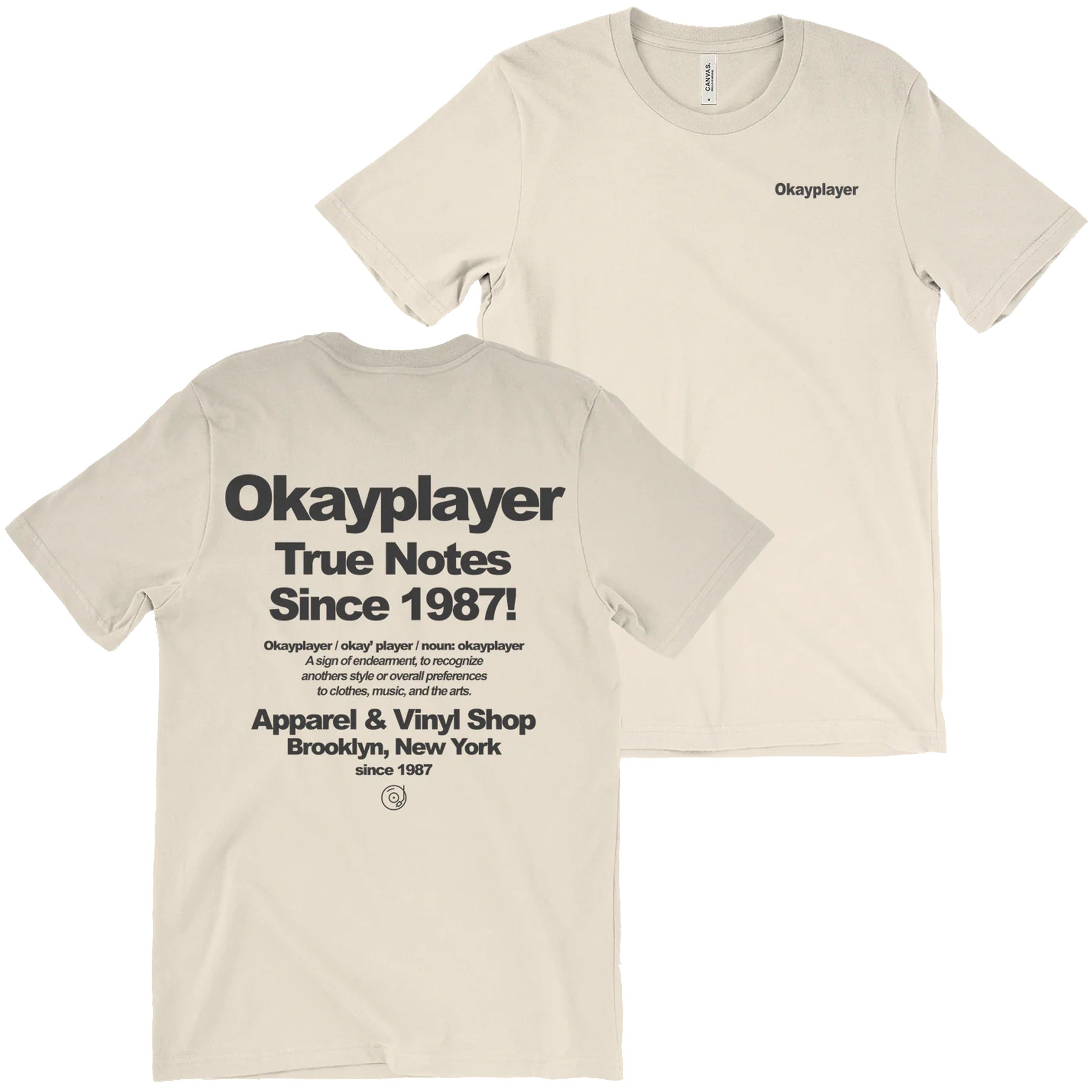 True Notes Okayplayer True Notes Natural T-Shirt – Okayplayer Shop
