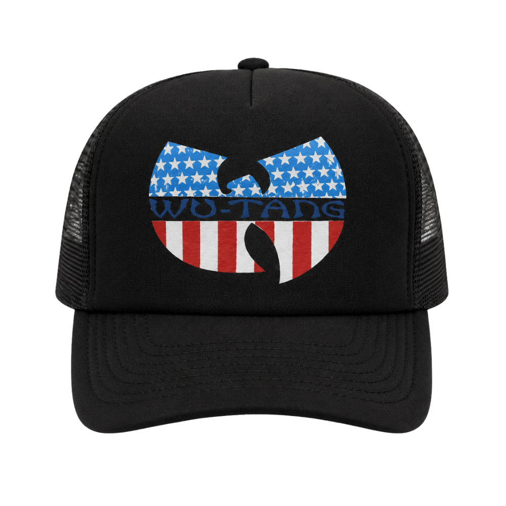 Wu-Tang Clan Unisex Mesh Back Cap: Star-Spangled Logo (Black)