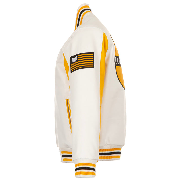 WU World Logo Varsity White & Yellow Jacket