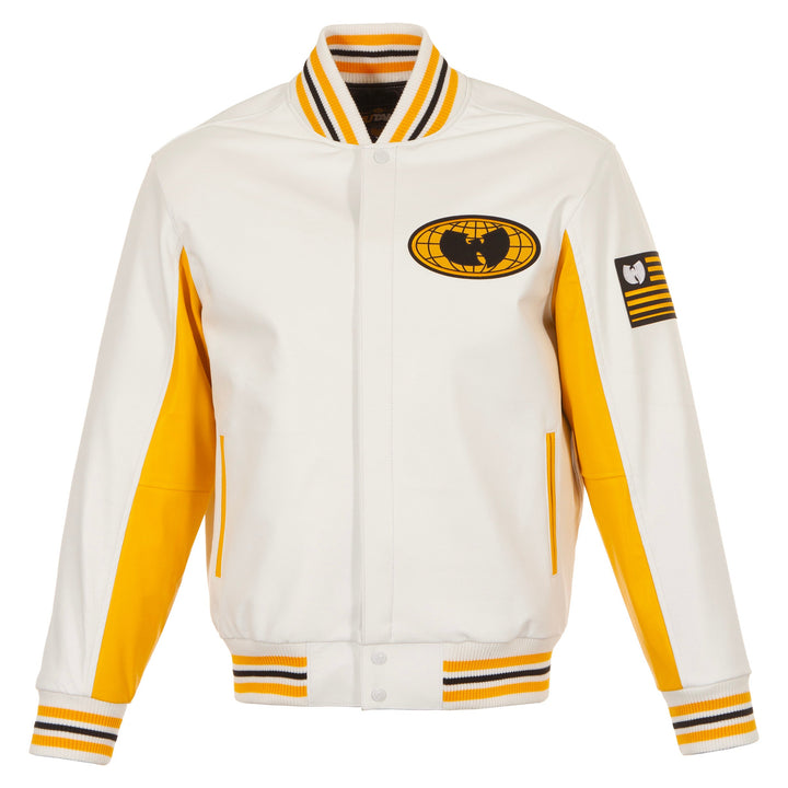 WU World Logo Varsity White & Yellow Jacket