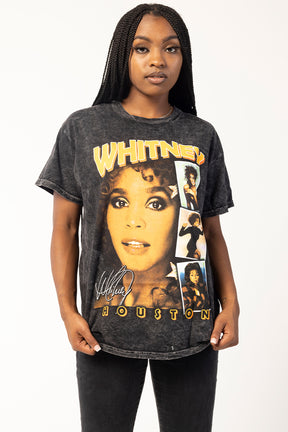 Whitney Houston Retro Mineral Wash T-Shirt