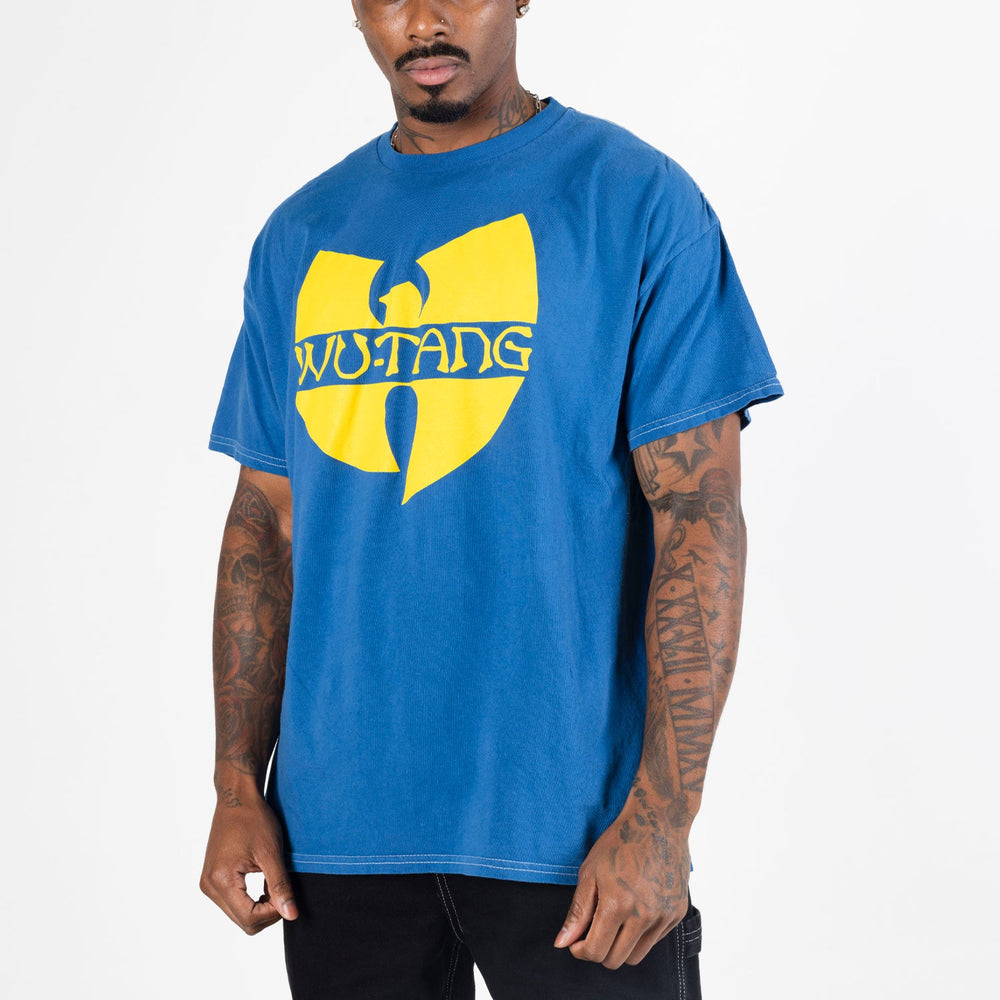 Wu-Tang Clan Logo Blue Pigment Dye T-Shirt
