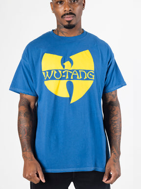 Wu-Tang Clan Logo Blue Pigment Dye T-Shirt