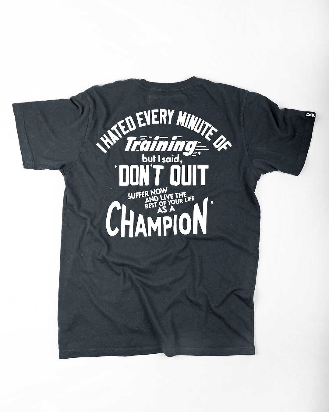 Ali Deer Lake 'Don't Quit' Quote Black Tee