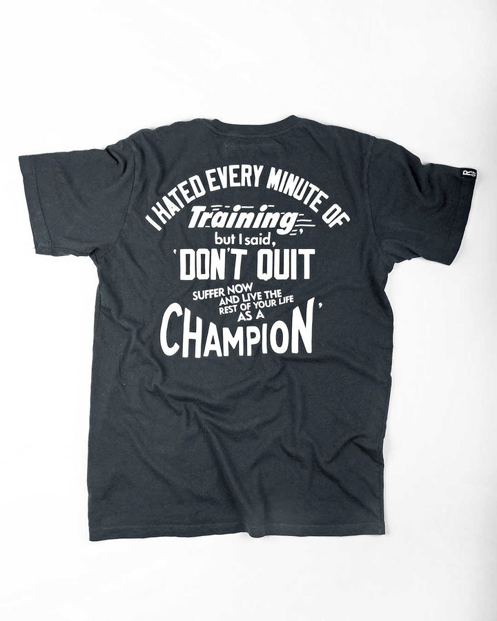 Ali Deer Lake 'Don't Quit' Quote Black Tee