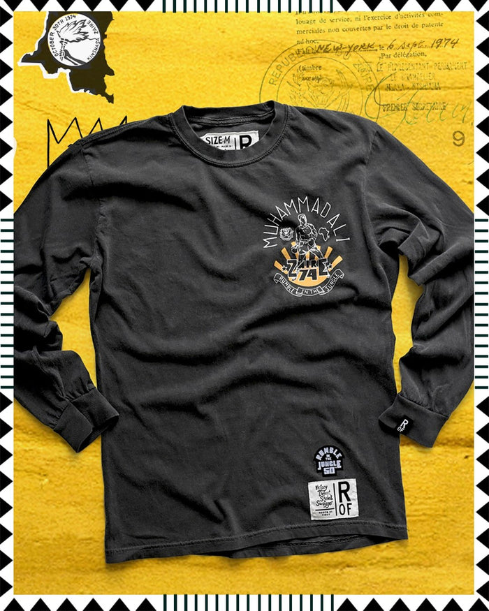 Ali Rumble in The Jungle Charcoal Long Sleeve Tee