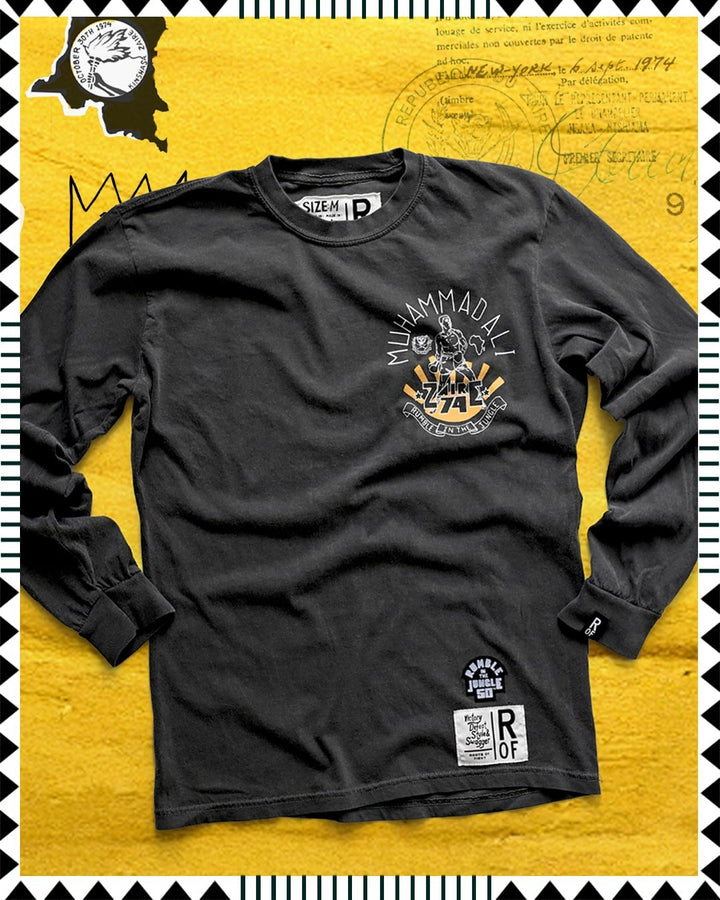 Ali Rumble in The Jungle Charcoal Long Sleeve Tee
