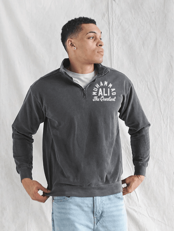 Ali The Greatest Charcoal Quarter-Zip Sweatshirt