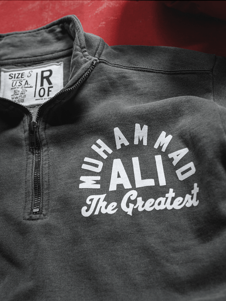 Ali The Greatest Charcoal Quarter-Zip Sweatshirt