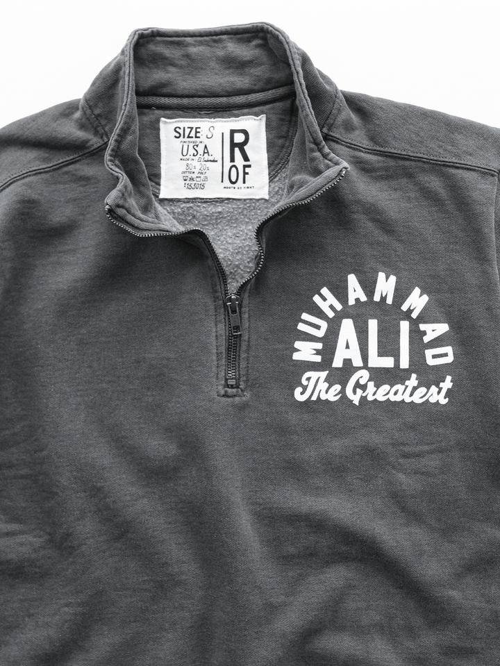 Ali The Greatest Charcoal Quarter-Zip Sweatshirt