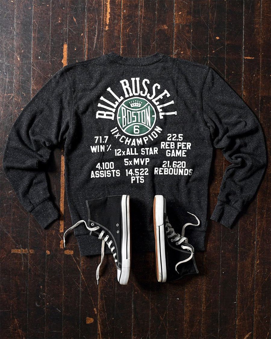 Bill Russell #6 Black Sweatshirt