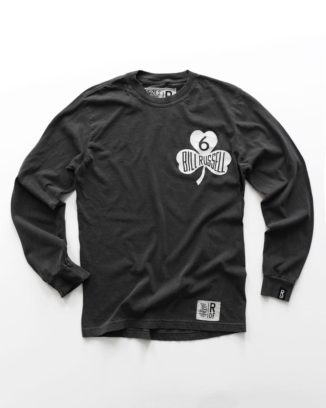 Bill Russell #6 Charcoal Long Sleeve Tee