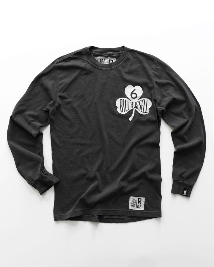 Bill Russell #6 Charcoal Long Sleeve Tee