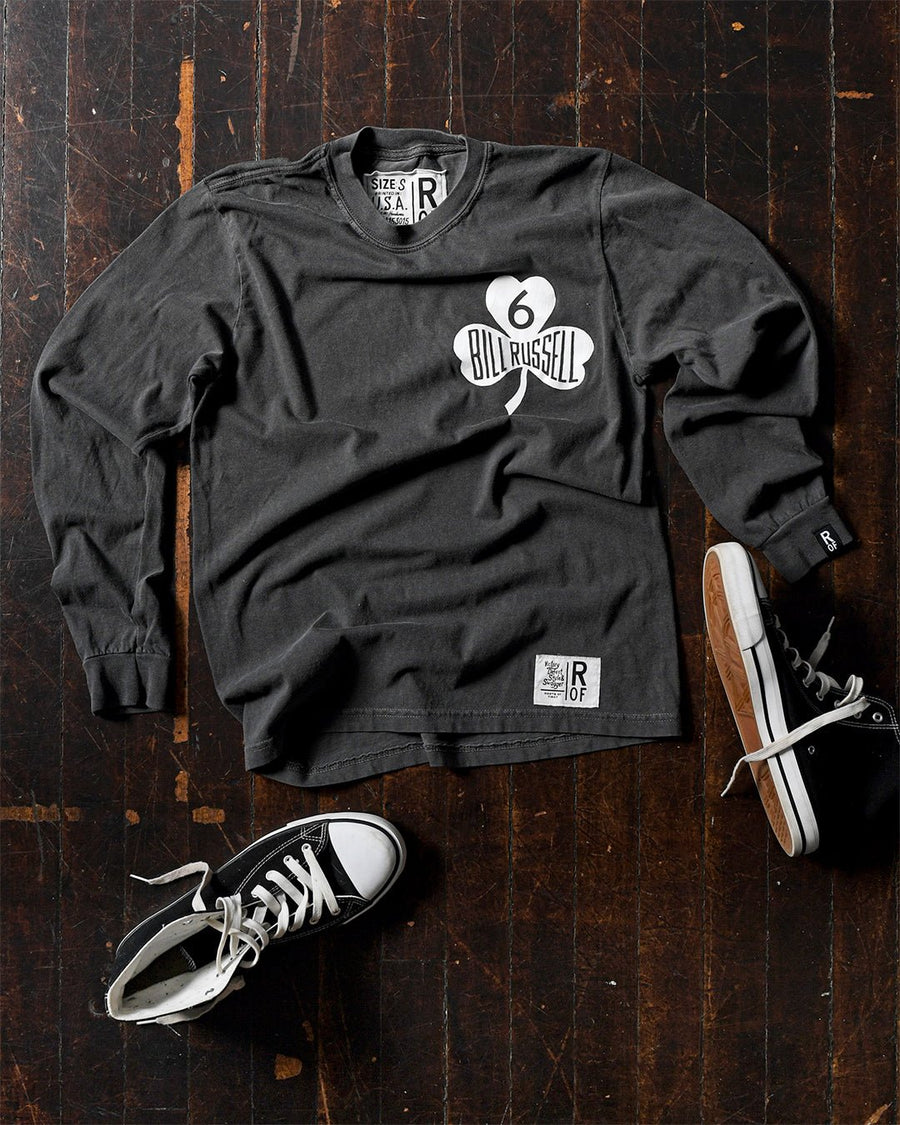 Bill Russell #6 Charcoal Long Sleeve Tee