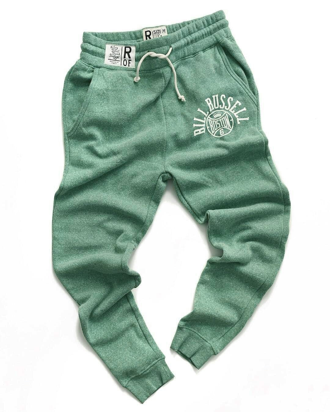 Bill Russell Boston #6 Green Sweatpants