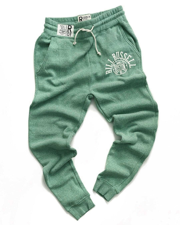 Bill Russell Boston #6 Green Sweatpants