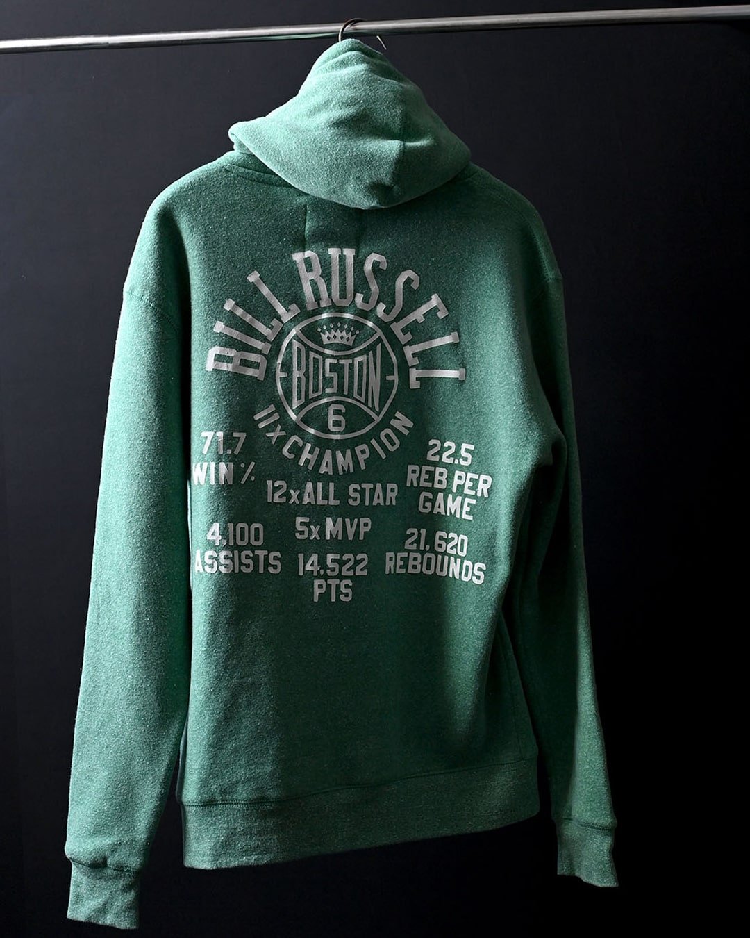 Bill Russell Boston #6 PO Hoody