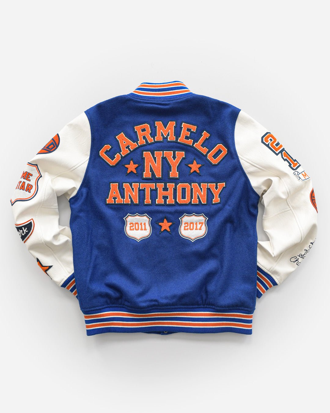 C. Anthony New York Blue Varsity Jacket