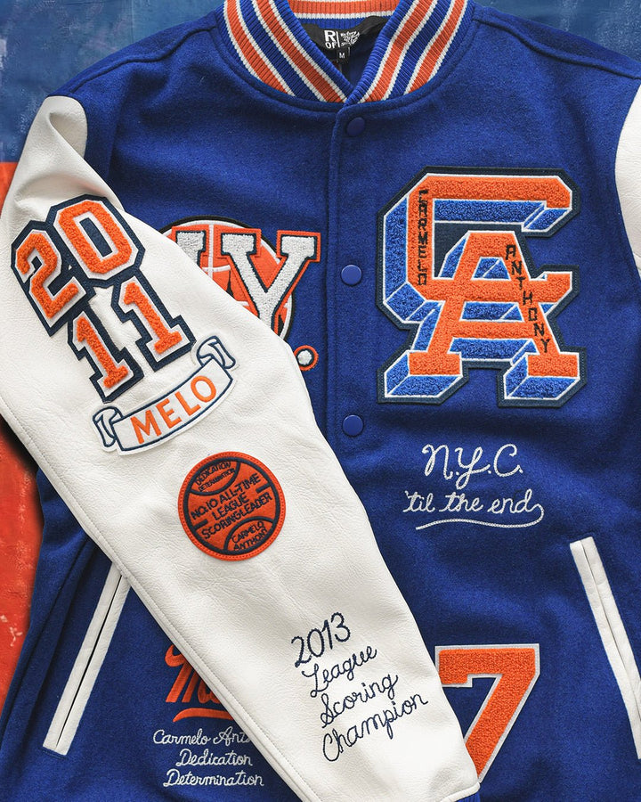 C. Anthony New York Blue Varsity Jacket