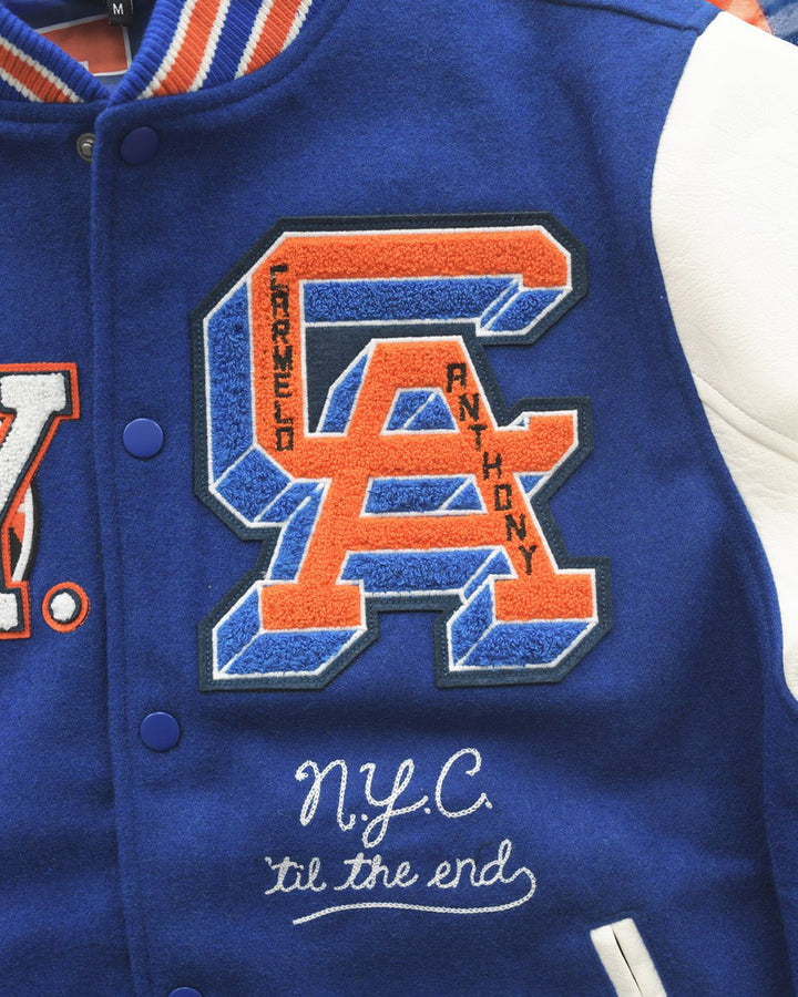 C. Anthony New York Blue Varsity Jacket