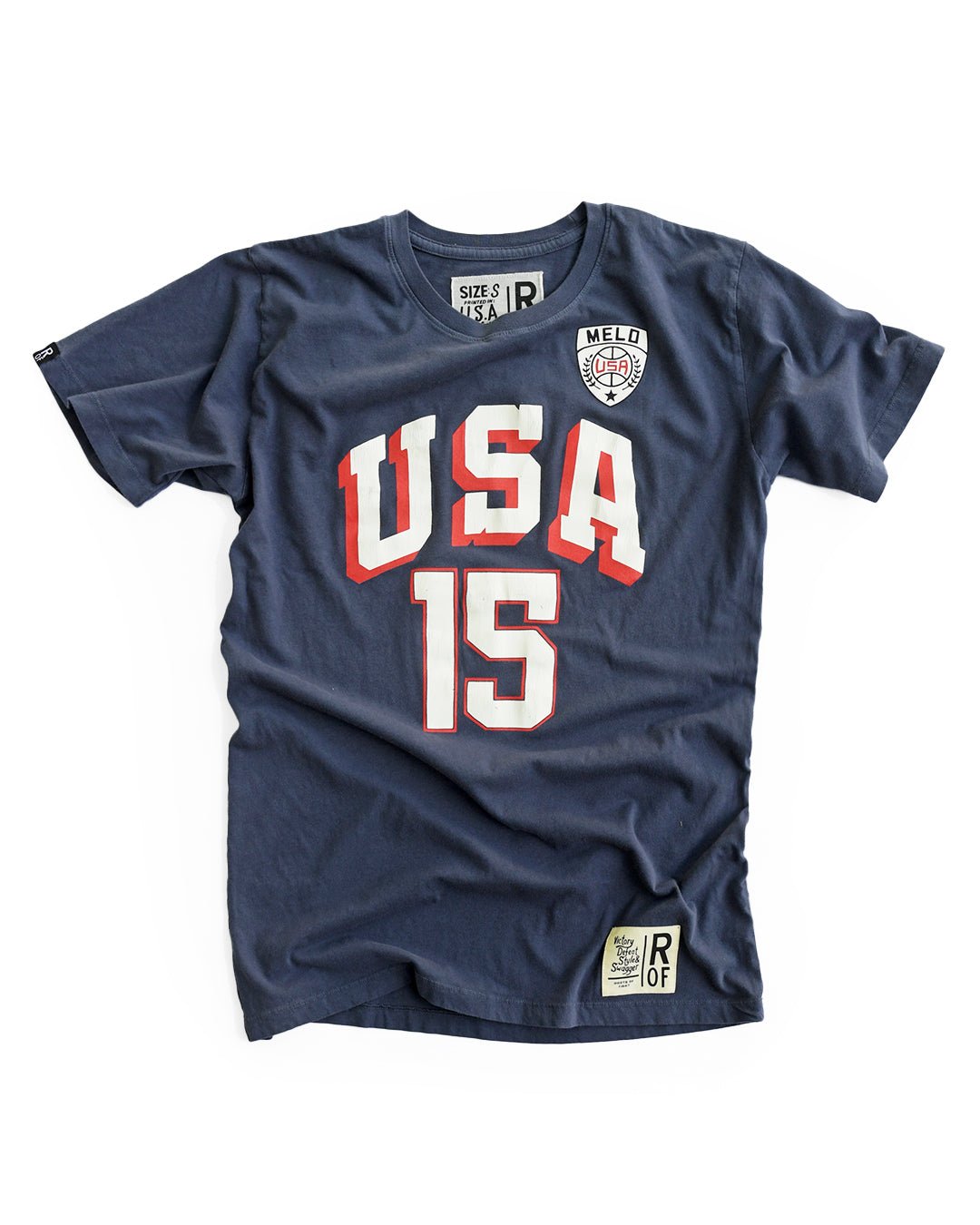 Carmelo Anthony #15 Basketball Navy Tee