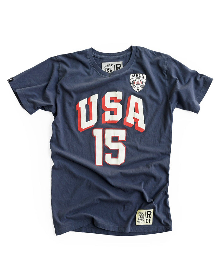 Carmelo Anthony #15 Basketball Navy Tee