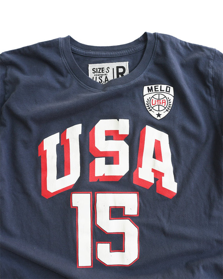 Carmelo Anthony #15 Basketball Navy Tee