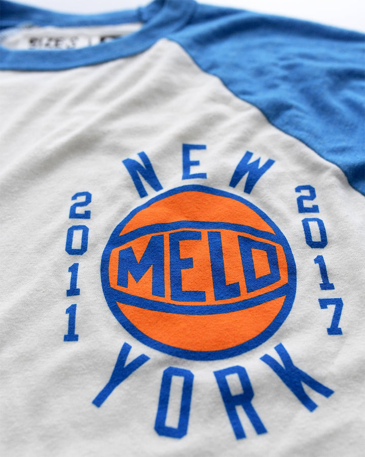 Carmelo Anthony NYC Basketball Blue Raglan Tee