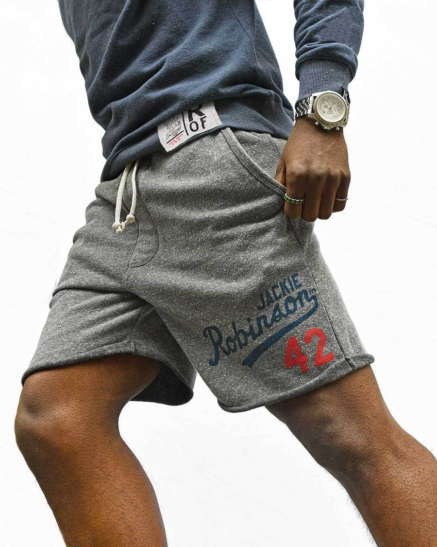Jackie Robinson #42 Classic Grey Shorts