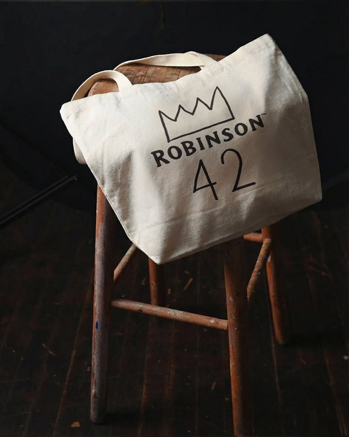 Jackie Robinson #42 Ivory Tote Bag