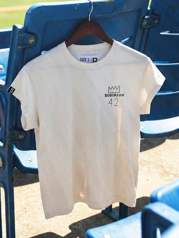 Jackie Robinson Vintage #42 Women's White Tee