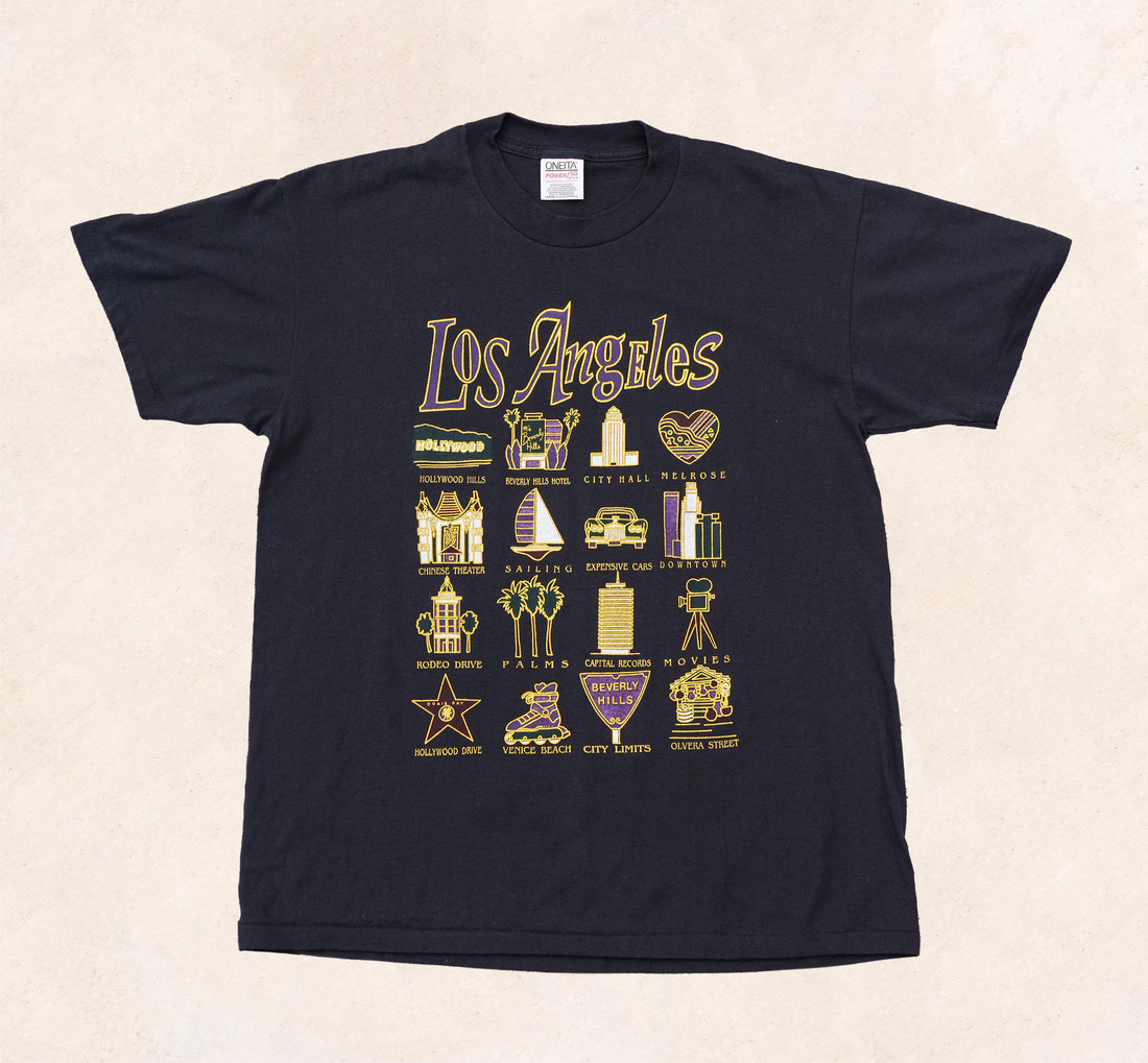  Los Angeles Retro Graphic City of Angels T-Shirt